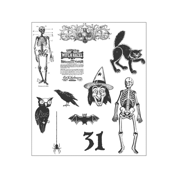 Stampers Anonymous Rubber Stamp, 8-1/2x7 inch, Mini Halloween 2