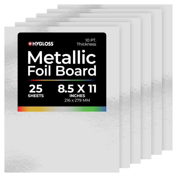 Hygloss Card Stock, 8.5 x 11, Silver