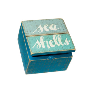 Primitives by Kathy Storage Box, 4" x 4" x 2.75", Seashells