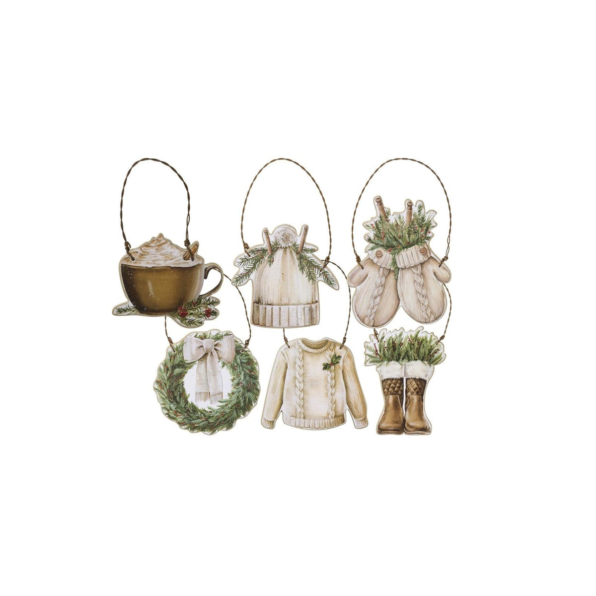 Primitives by Kathy Hanging Ornament, White, Rustic