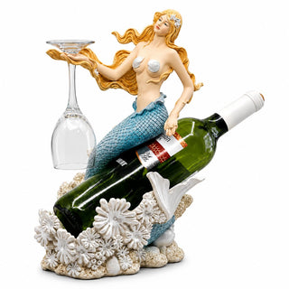 Comfy Hour 13 Inch Mermaid Wine Bottle Holder, Nautical Decor