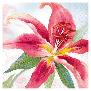 ihr SINCE 1977 Disposable Napkin, 6.5" x 6.5", Exotic Lily