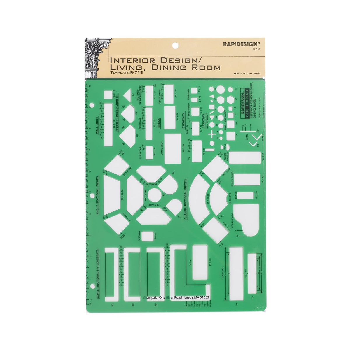 RAPIDESIGN Template Stencil, Multicolor, Interior Design for Living/Dining Rooms