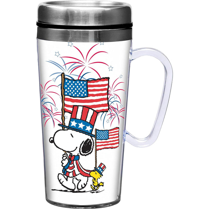 Spoontiques Drinking Cup, 14 Ounces, Snoopy Americana