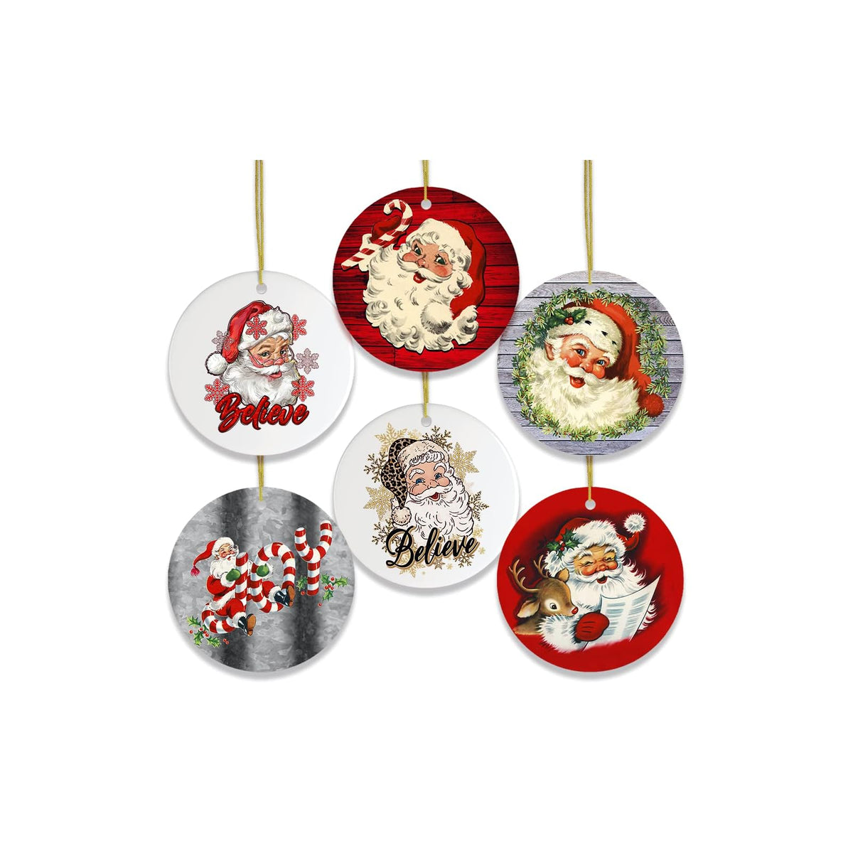 OrnamentallyYou Hanging Ornament, 3 Inches, Vintage Santa Claus Mega Christmas O
