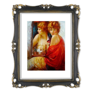 Simon's Shop 11x14 Picture Frame Antique Frame 11x14 Vintage Photo Frames 8x10 with Mat in Black with Gold Trim, Wall Mounting Poster Frames