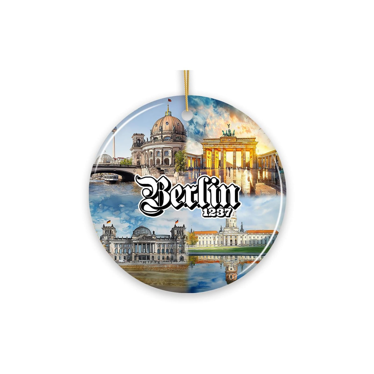 OrnamentallyYou Hanging Ornament, 3 inches, Culturally Artistic Berlin City Cera