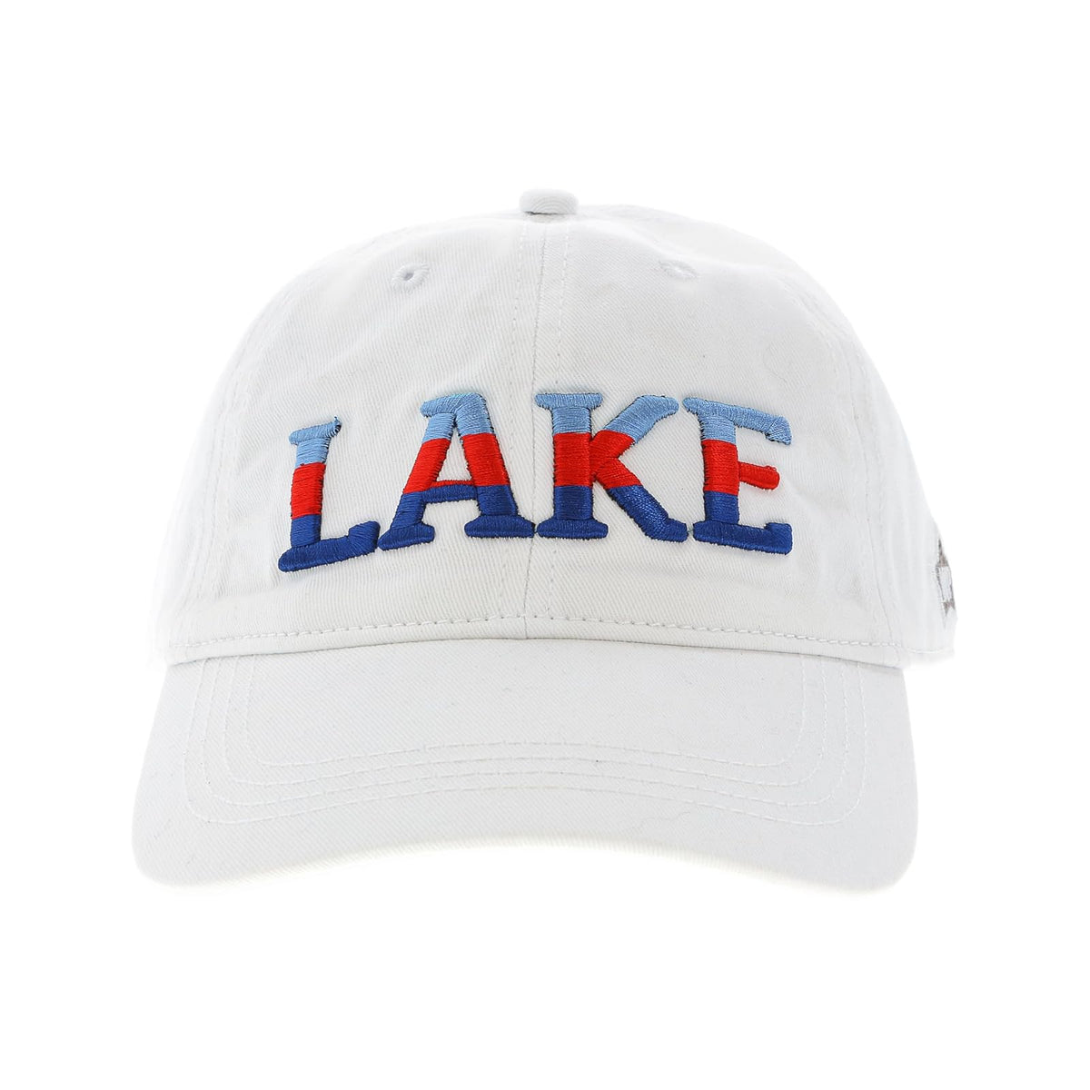 Pavilion Gift Company Hat, Red, White, Blue, Lake - White Baseball Cap Hat Lake