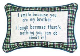 Manual I Smile I Laugh/Brother 12.5 x 8.5-Inch Decorative Throw Pillow