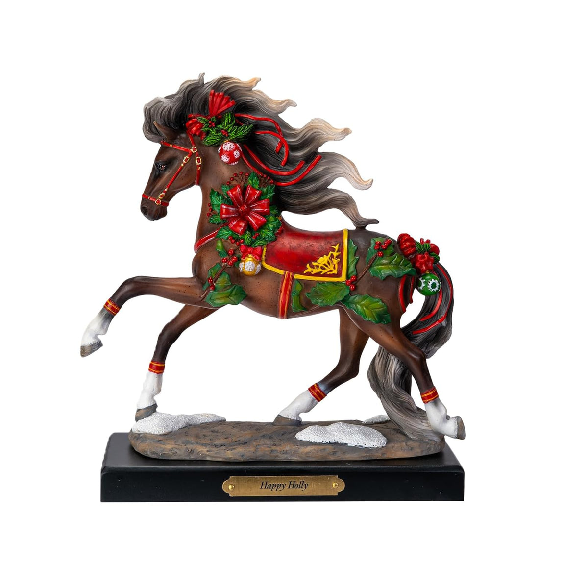 Pacific Giftware Figurine, 9.5" H, Brown With Red and Green Holiday Accents