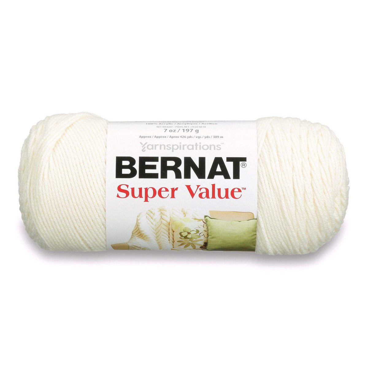 Bernat Yarn, 7 oz, 5 oz, Natural