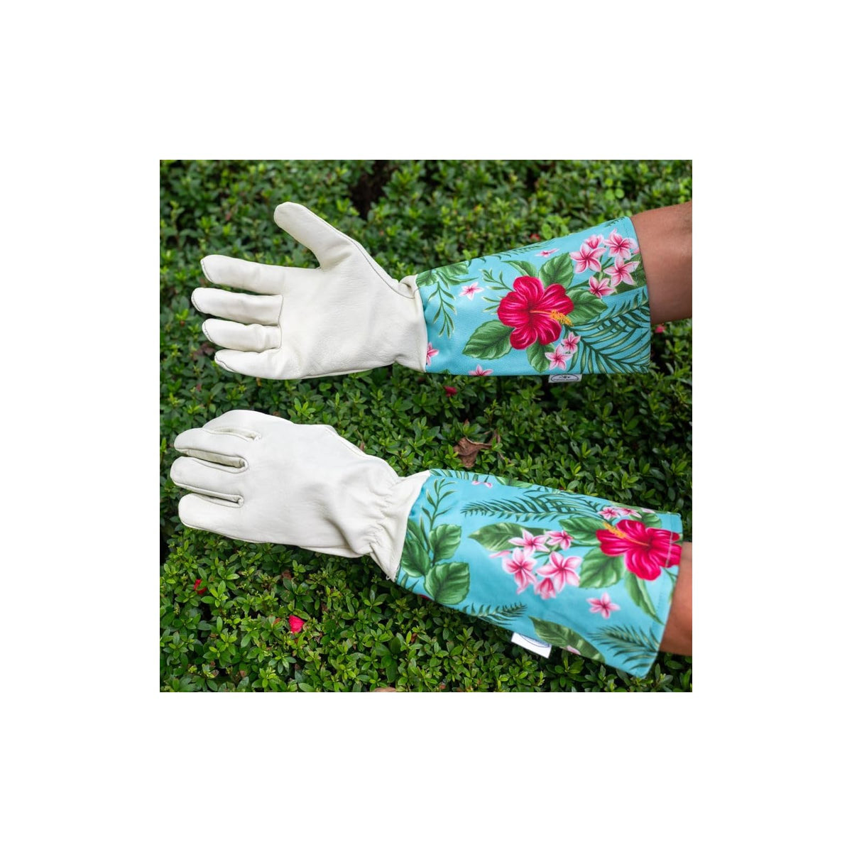 Garden Works Protective Glove, Medium, Palm W/Gauntlet Cuff