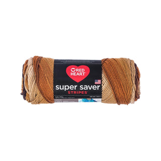 Red Heart Yarn, Size 4, Latte Stripe