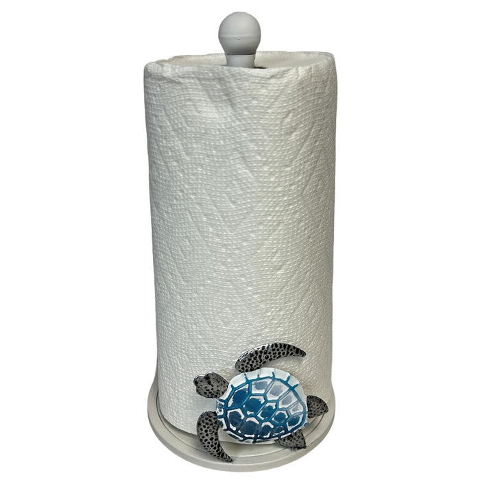 De Leon Collections Paper Towel Holder, 12.75 Inch, Blue/White/Silver