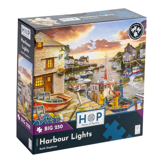 The House of Puzzles - Harbour Lights Jigsaw - Big 250 Piece Jigsaws for Adults & Kids, Extra Large Pieces, Artist Illustrated, Scenic Landscape, Deluxe Puzzle Gifts