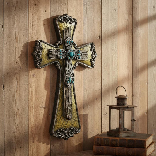 Comfy Hour 12 Inch Wall Cross for Home Decor, Ornate Scrollwork