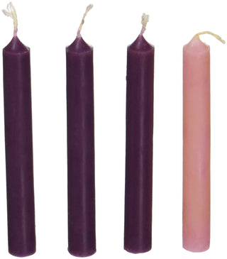 Cathedral Art Candle, 4 inch, Purple Pink