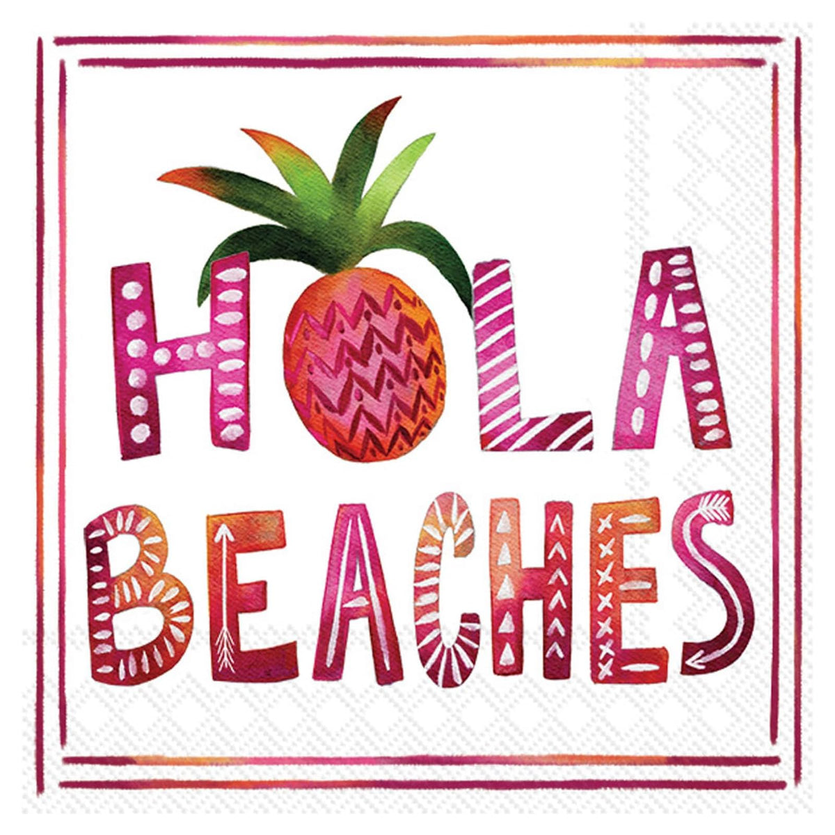 ihr SINCE 1977 Disposable Napkin, 5" x 5", Hola Beaches