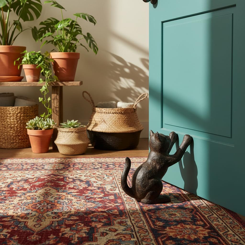 Comfy Hour Cast Iron Door Stopper - Cat