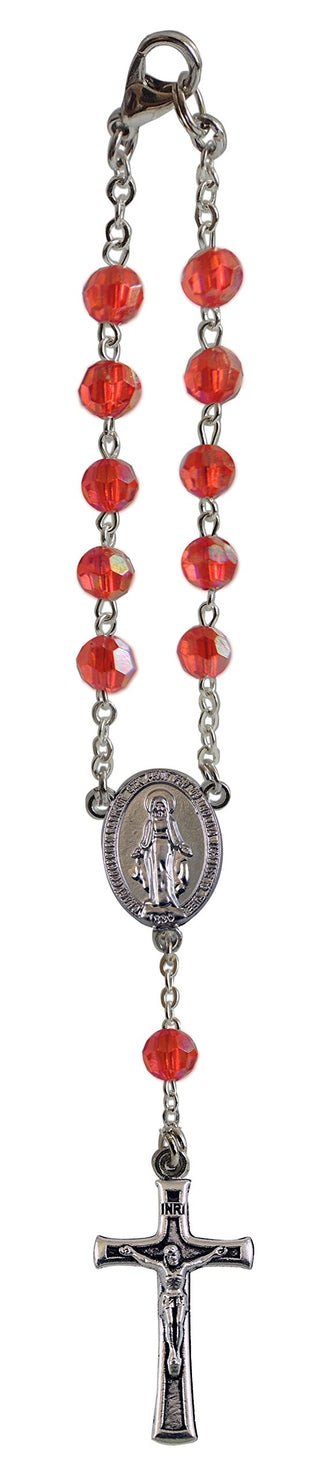 Cathedral Art July/Ruby Birthstone Car Rosary