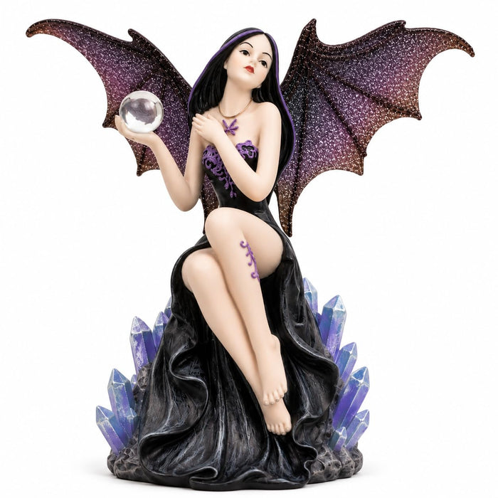Comfy Hour 6 Inch Fairy Statue, Gothic Witch Figurine with Bat Wings