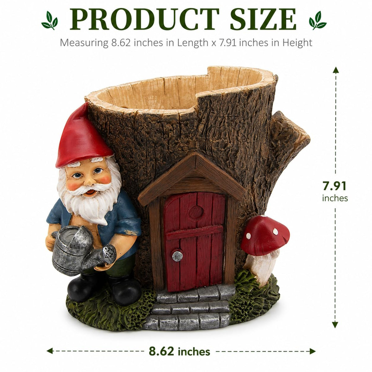 Comfy Hour Seed Soil and Yard Collection Resin Garden Gnome's House Flower Jar Dwarf Figurine, Planter