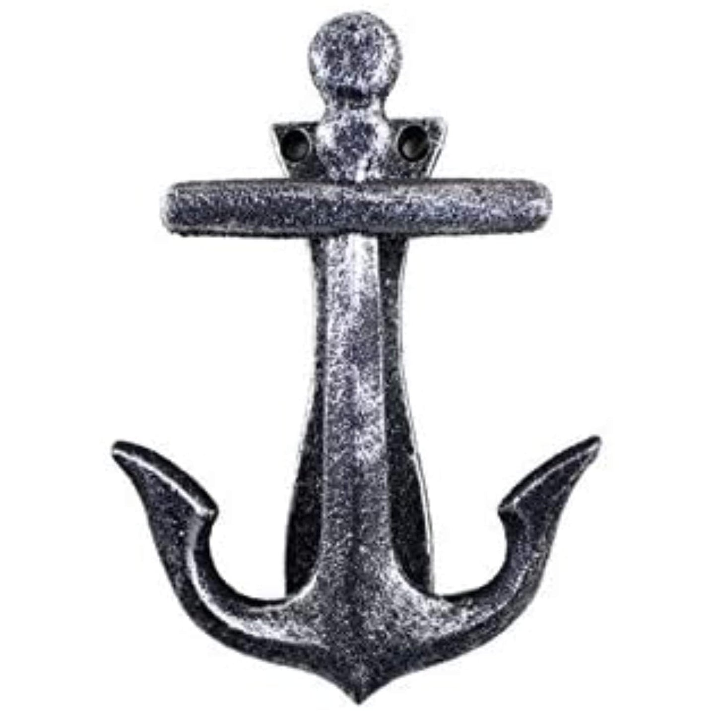 Handcrafted Nautical Decor Antique Silver Cast Iron Decorative Anchor Door Knocker 6" - Antique Anchor - N