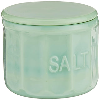 Tablecraft HJSC10 Salt Cellar with Lid, 3.75" x 3.75" x 3.125", Green