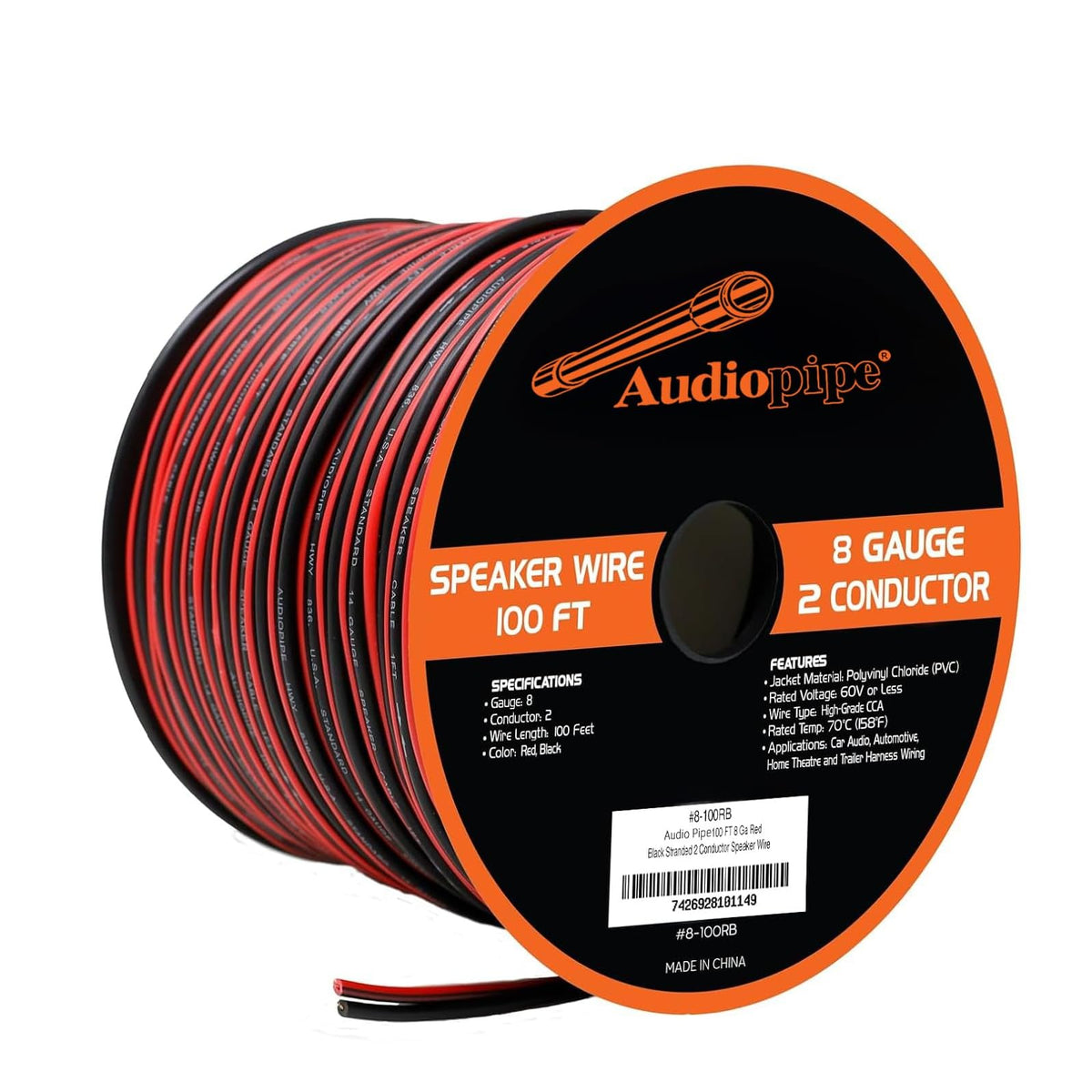Audiopipe Electronic Wire, Full Spool, Black
