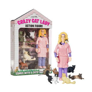 Archie Mcphee Accoutrements Crazy Cat Lady Action Figure Multicolored, 8"