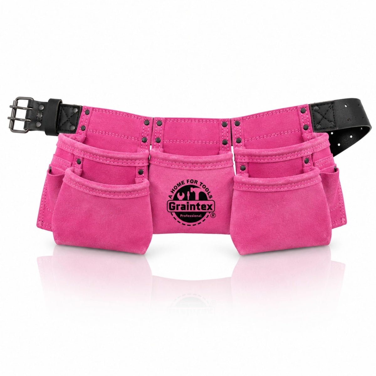 Graintex Tool Belt, 9 Pockets, Pink