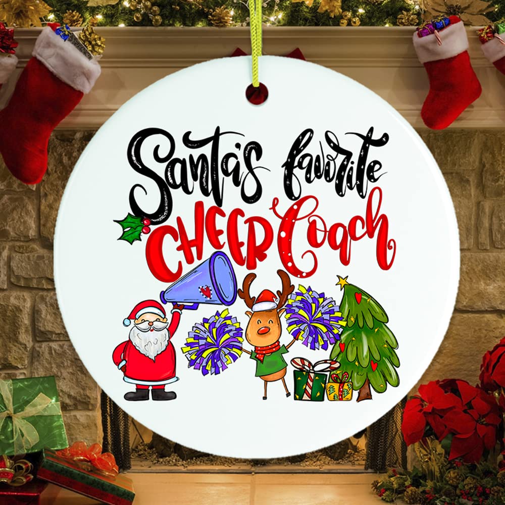 OrnamentallyYou Hanging Ornament, Santa’s Favorite Cheerleader Christmas Ornamen