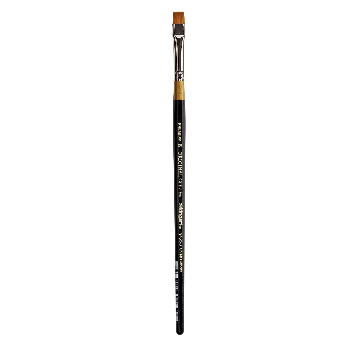 KingArt Original Gold 9450 Series , Premium Artist Brush, Golden TAKLON Chisel Blender-Size: 6, 6