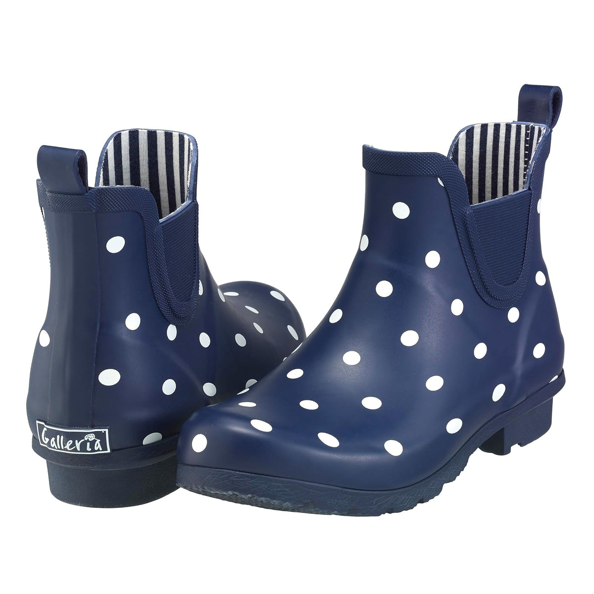 Galleria Enterprises Boot, 11, Navy-polka Dots