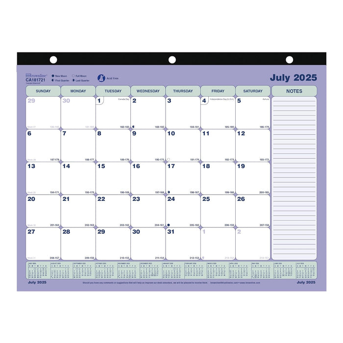 Brownline Planner, 11x8.5 inches, Blue/White