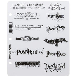 Stampers Anonymous Rubber Stamp, 7 x 8.5 inches, Postcards