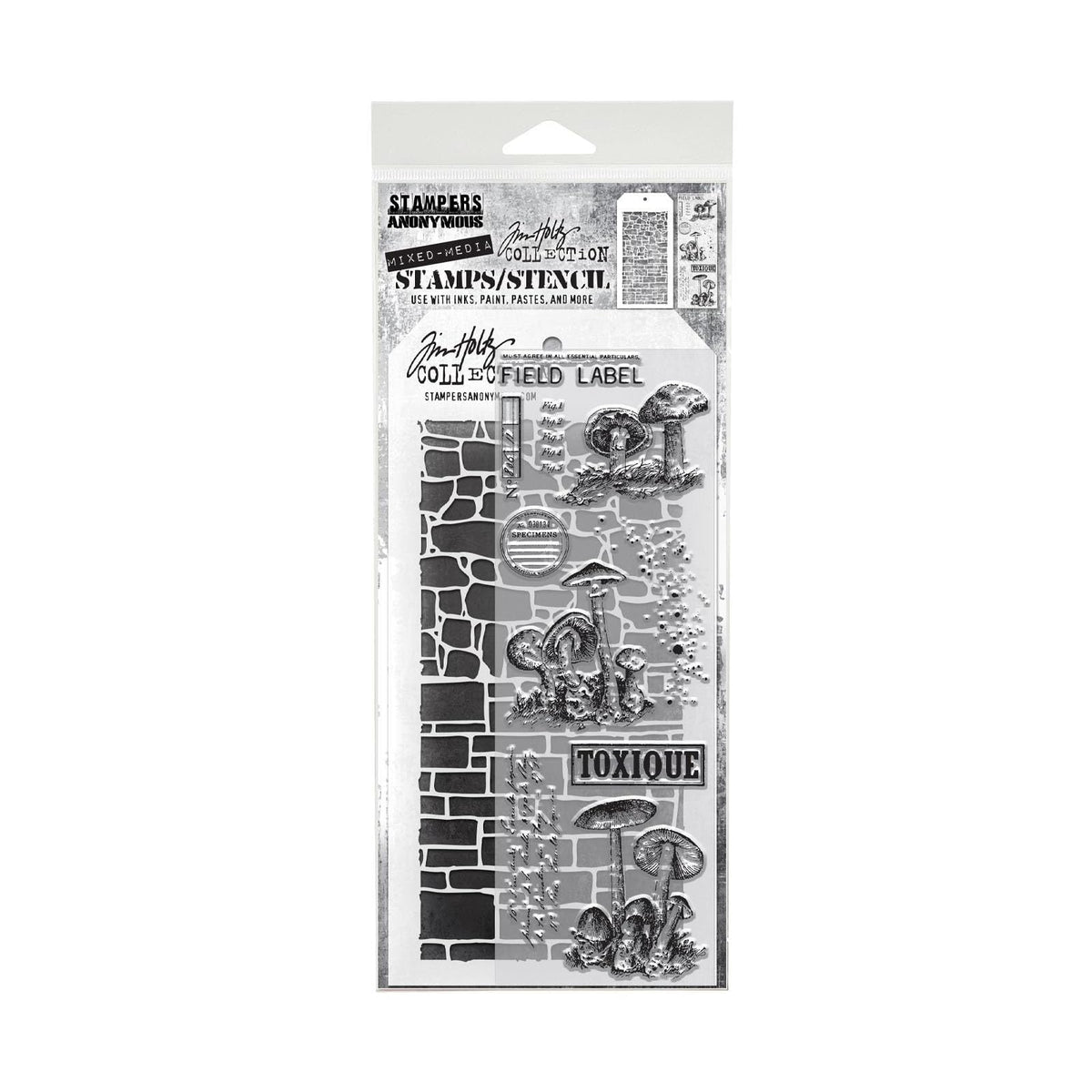 Tim Holtz Collection Rubber Stamp, 2 inches x 2 inches or 2 inches x 3 inches, S