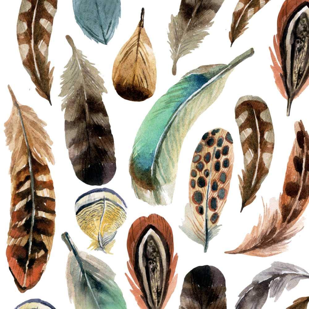 PPD Disposable Napkin, Lunch Napkins, Aquarell Feathers