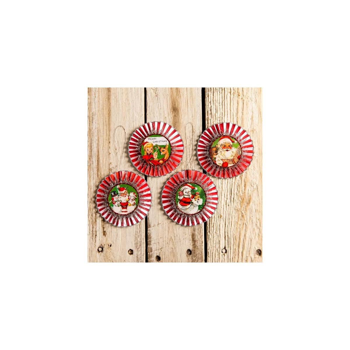 Bethany Lowe Hanging Ornament, 3.75x.25x3.75", Red, Green, Gold