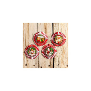 Bethany Lowe Hanging Ornament, 3.75x.25x3.75", Red, Green, Gold