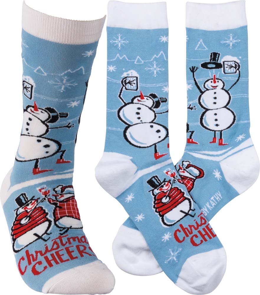 Primitives by Kathy Unisex Socks - Christmas Cheer - Snowman