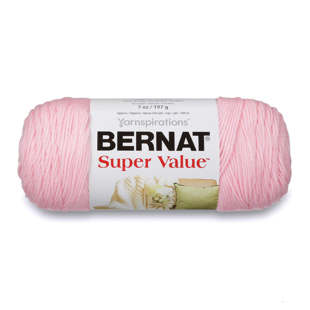 Bernat Yarn, #4 Worsted, Baby Pink