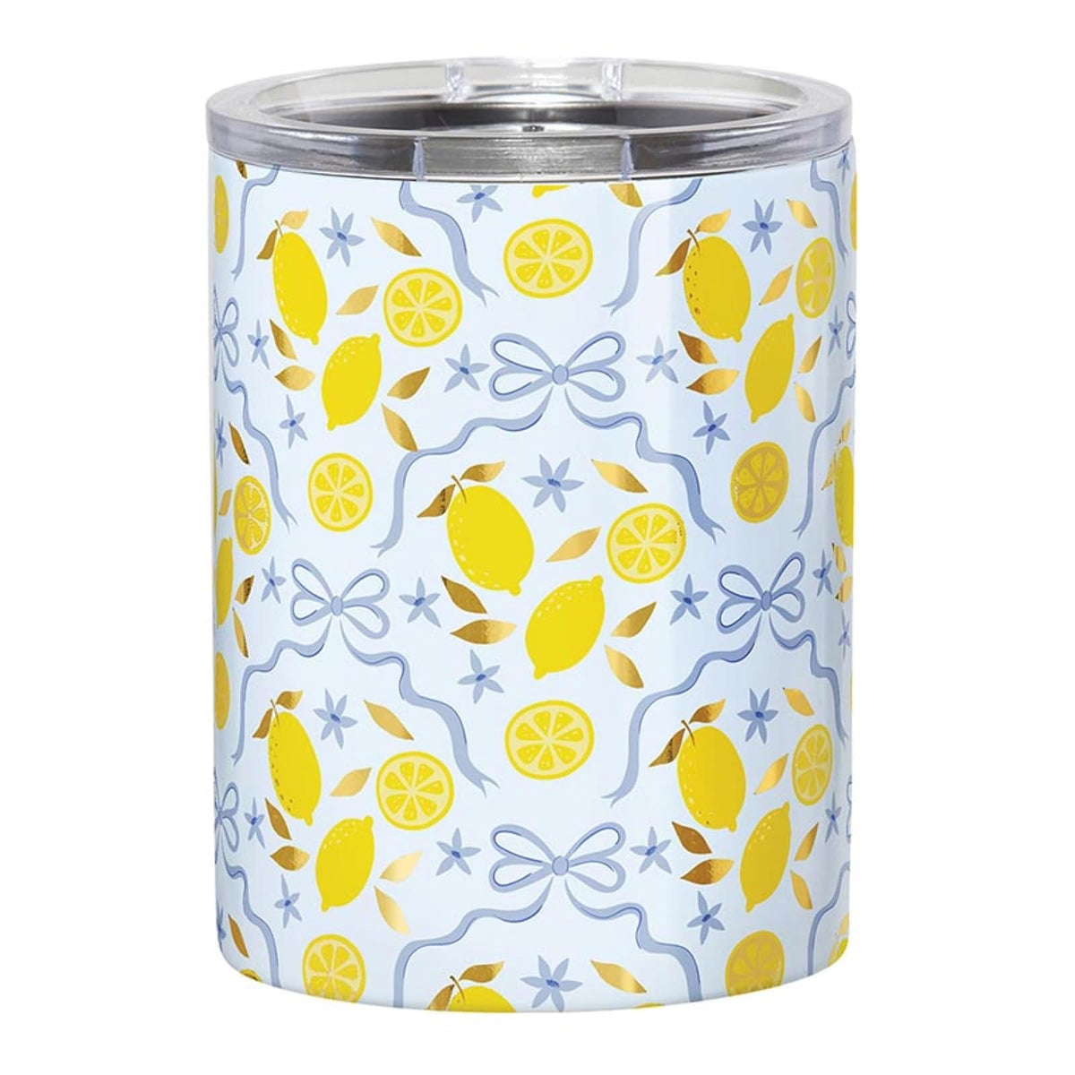 Slant Collections Drinking Cup, 12 Ounces, Yellow Lemons