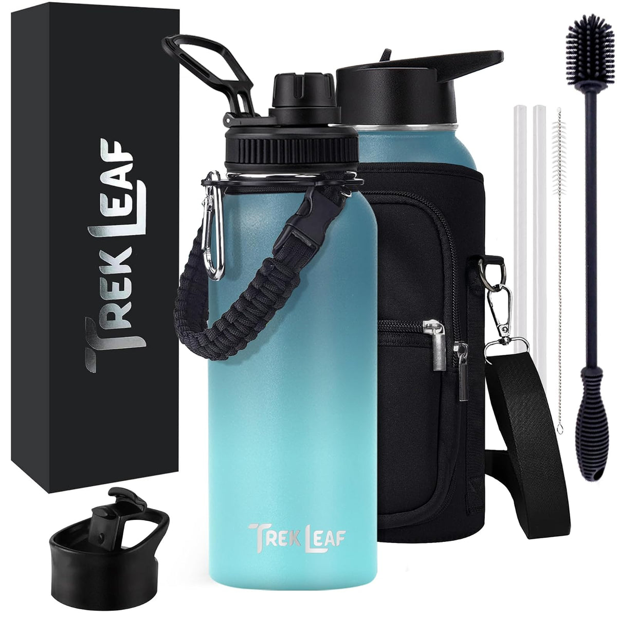Trek Leaf Bottle, 32 Ounces, Storm Cloud