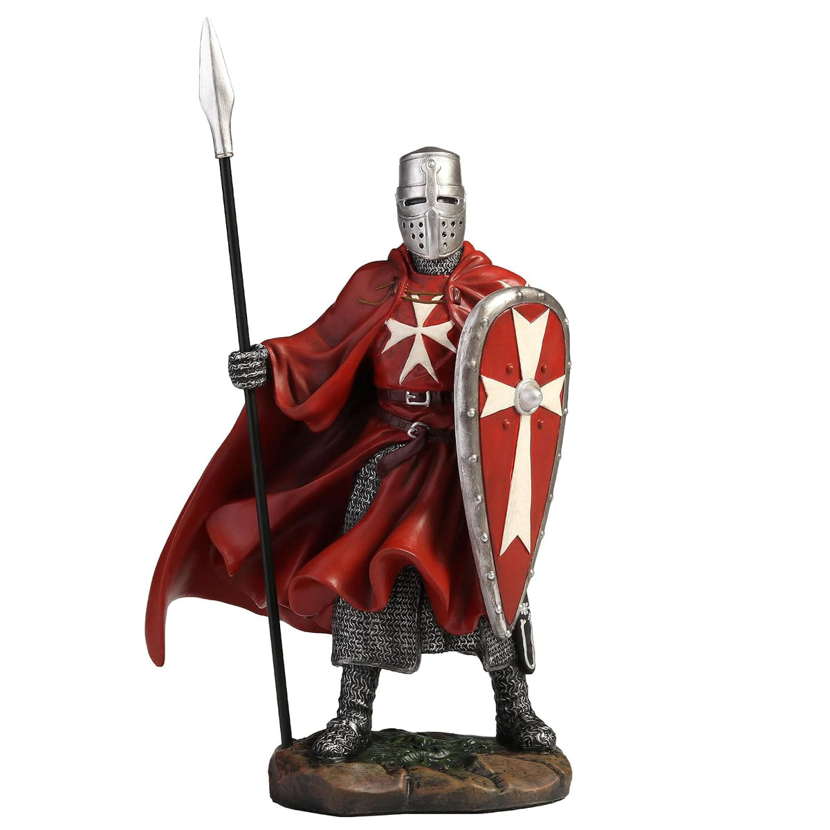 Veronese Design Figurine, 7 3/4 Inches, White Cross on Red Field