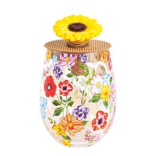 Mud Pie Drinking Cup, glass 20 oz | stopper 3 1/4" x 2 1/2", Yellow