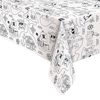 Unique Industries "Ahoy!" Pirate Coloring Paper Tablecover - 1 Pc