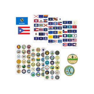 Hygloss Sticker Decal, 4 Sets, 50 Seals and 50 Flags