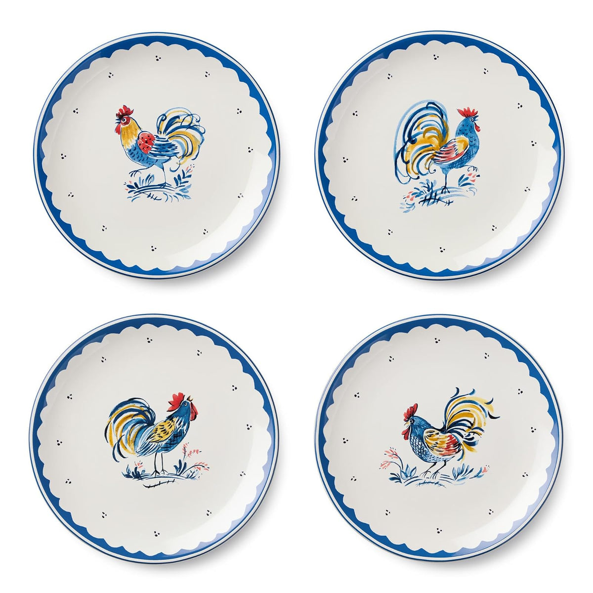 Certified International Dishware Plate, Medium, Blue, Red, Gold
