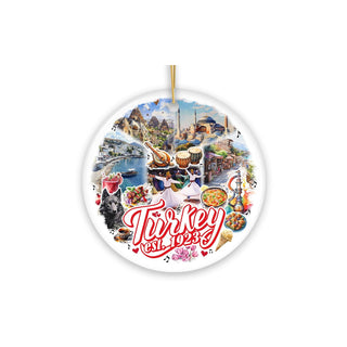 OrnamentallyYou Hanging Ornament, Culturally Vibrant Turkey Ceramic Ornament, Ot